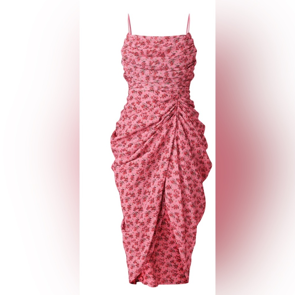 PrettyLittleThing Pink Floral Swim Coverup